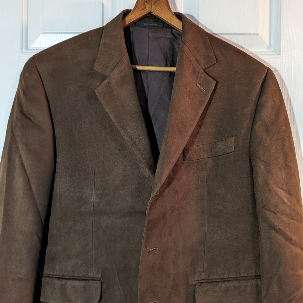 Men's sport coat/jacket 40S 100% polyester microfiber feels like suede!